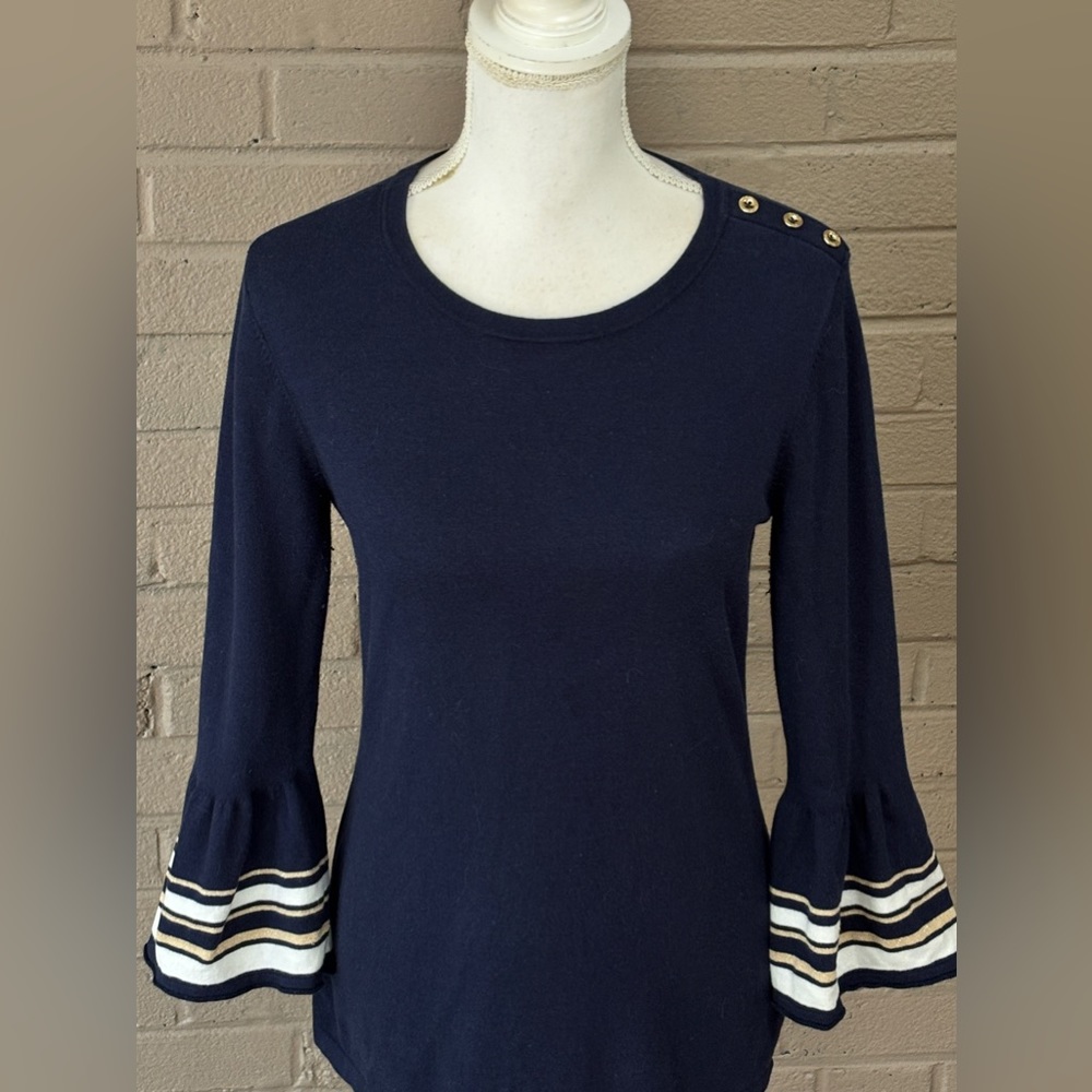Lilly Pulitzer navy blue knit top M - Picture 3 of 11